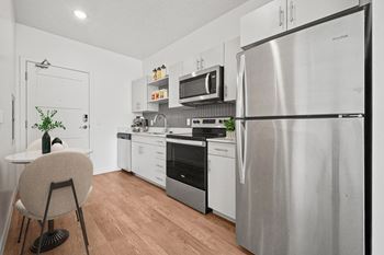 Sleek, stainless-steel appliances